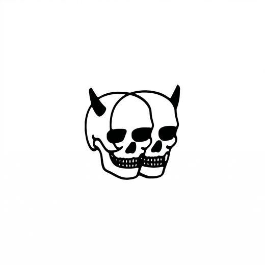 Illustrative skull temporary tattoo design
