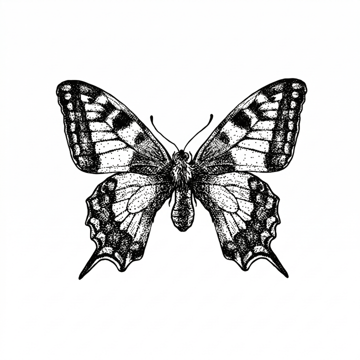 The artwork features an engraved moth.