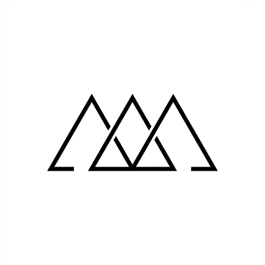 Geometric mountain temporary tattoo design