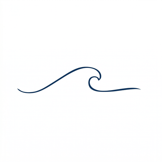 Minimal ocean wave temporary tattoo design