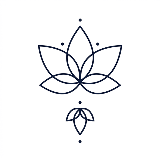 Geometric lotus temporary tattoo design