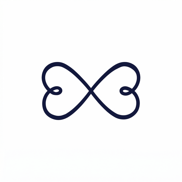 The artwork features infinity with two hearts.