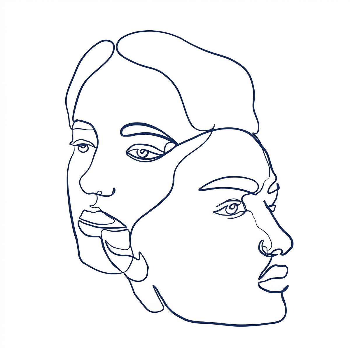 Illustrative face temporary tattoo design