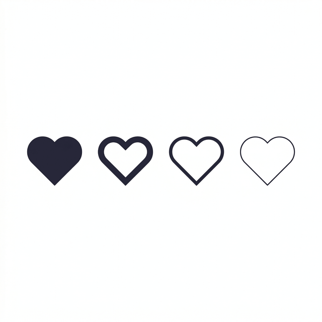 The artwork features a fine-line four-heart fade.