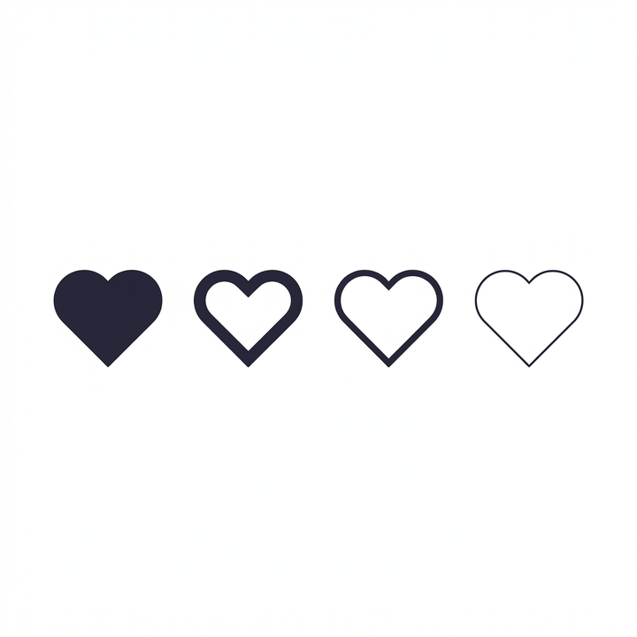 Illustrative heart temporary tattoo design