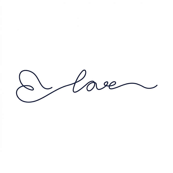Illustrative lettering temporary tattoo design
