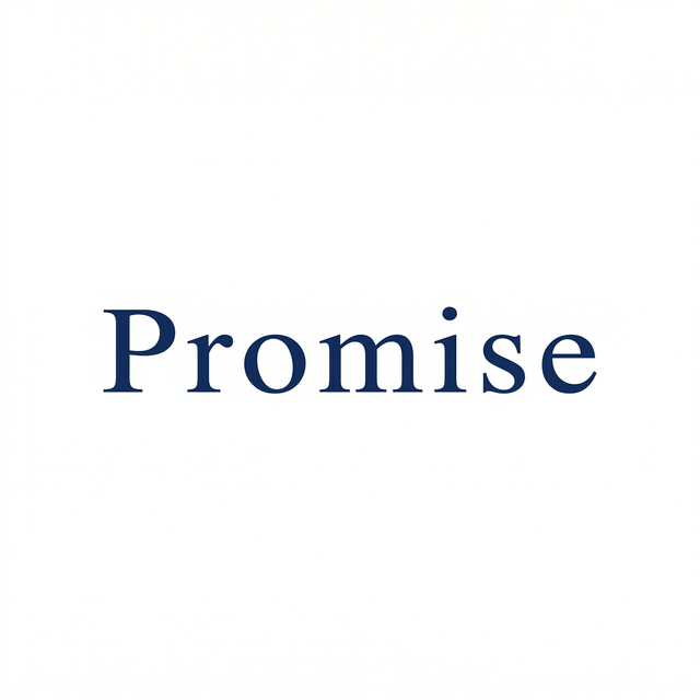 The artwork presents the visible text “Promise” as a lettering composition.