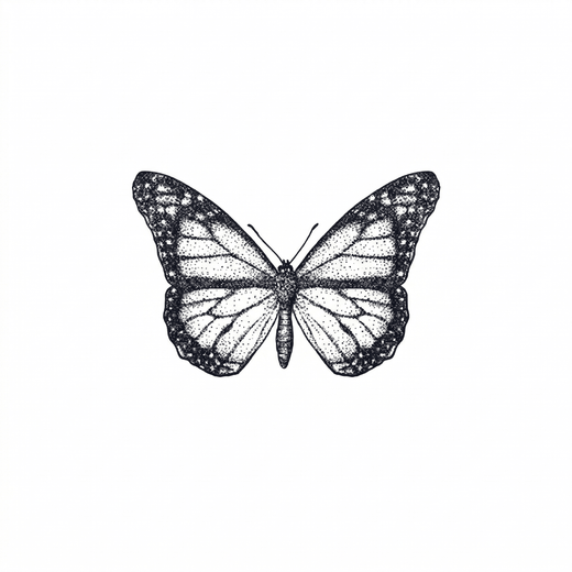Illustrative butterfly temporary tattoo design