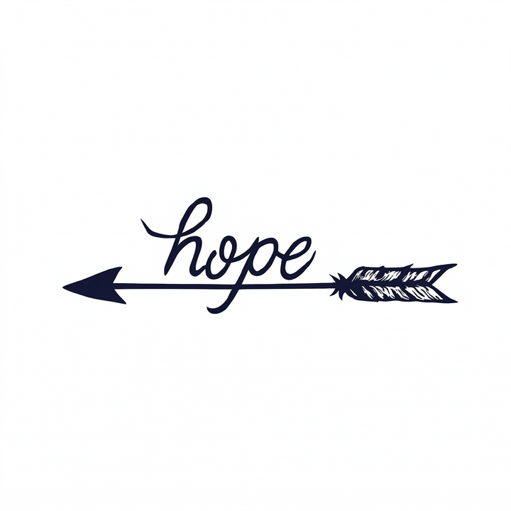 Hope Arrow temporary tattoo with arrow and the words “hope”