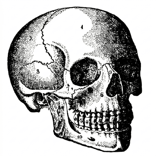 Engraving skull temporary tattoo design