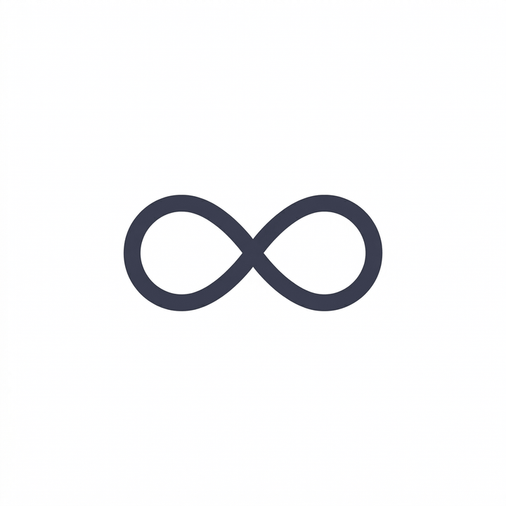 The artwork features a bold infinity symbol.