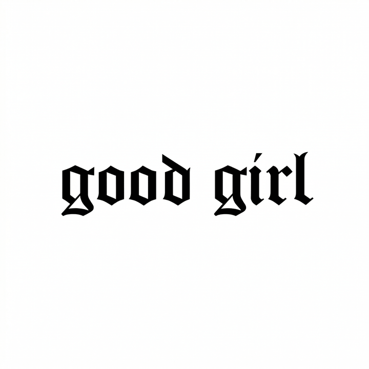 Illustrative lettering temporary tattoo design