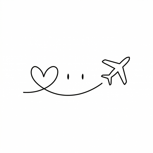 The artwork features a heart flight path.