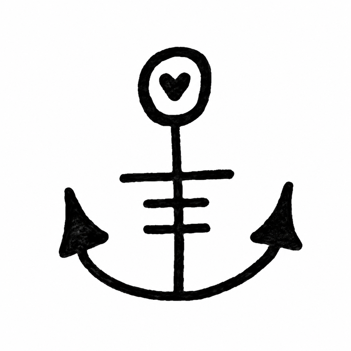 Minimal heart temporary tattoo design