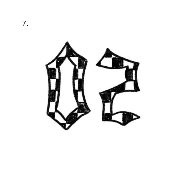 Engraving star temporary tattoo design
