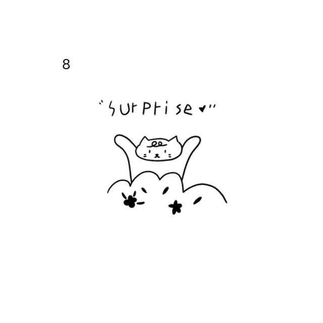 Surprise Cat temporary tattoo with cat and the words “surprise”