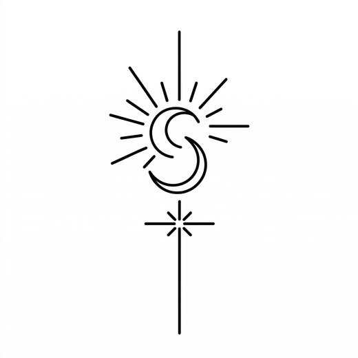 Minimal moon temporary tattoo design