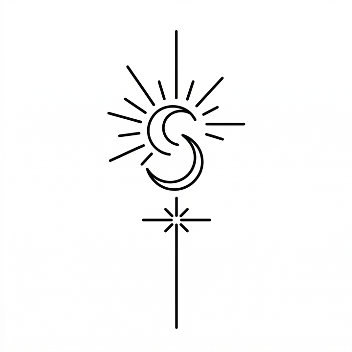 Minimal moon temporary tattoo design