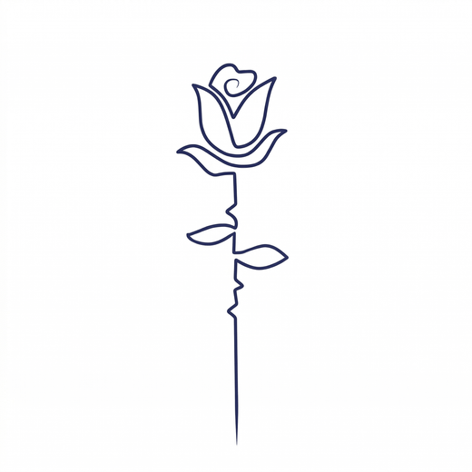 Minimal rose temporary tattoo design