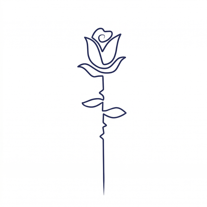 Minimal rose temporary tattoo design
