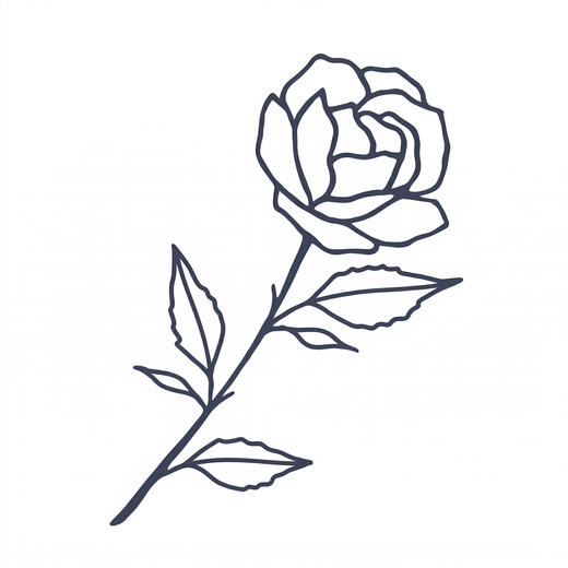 Engraving rose temporary tattoo design