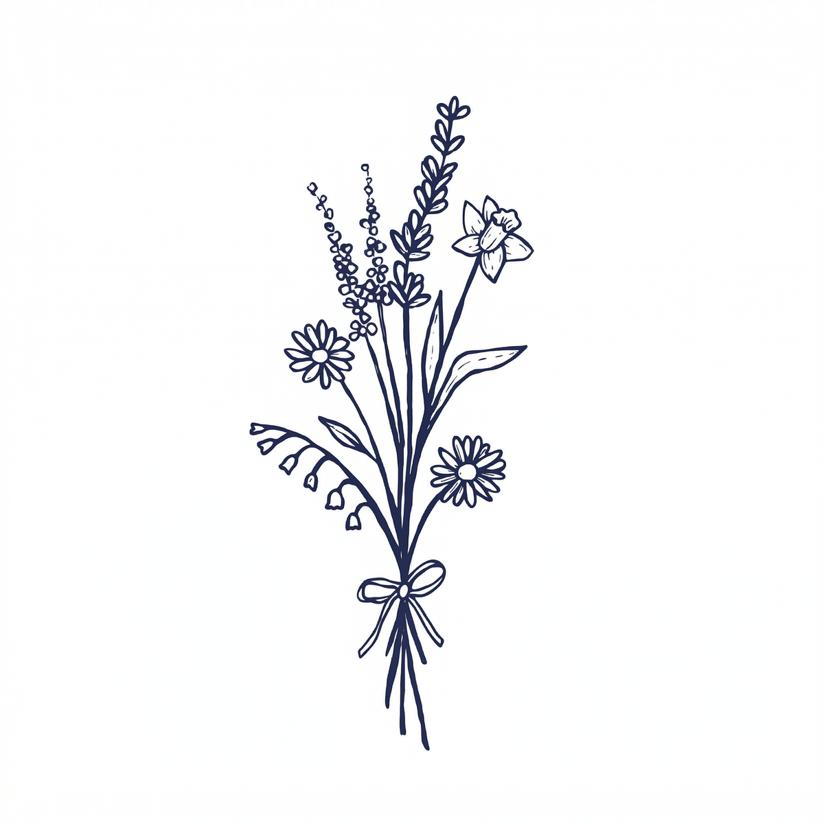 Illustrative flower temporary tattoo design