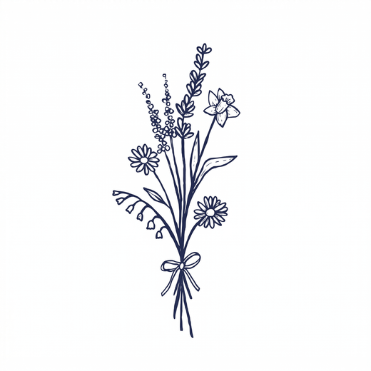 Illustrative flower temporary tattoo design