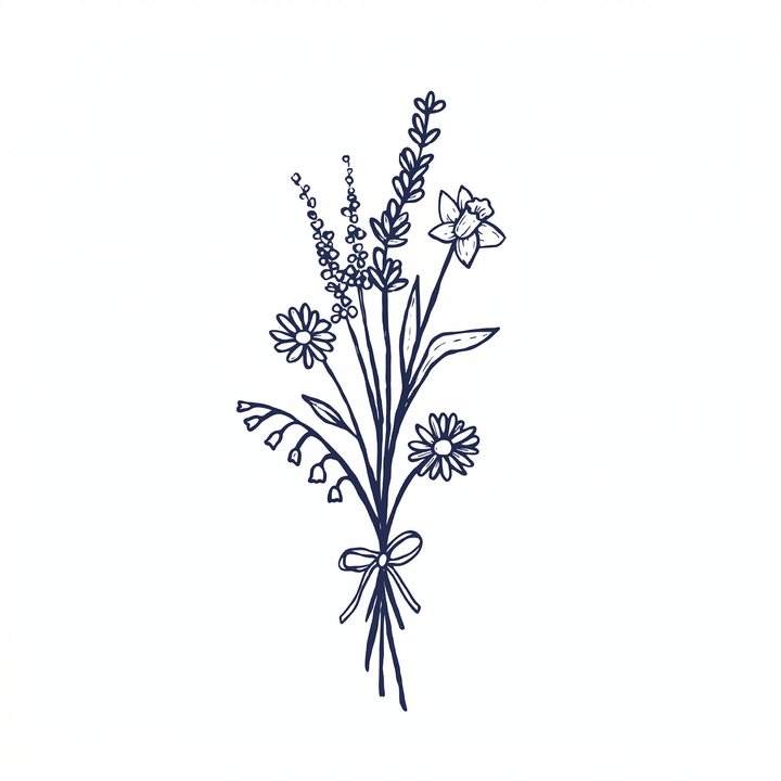 Illustrative flower temporary tattoo design