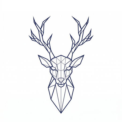 Geometric deer temporary tattoo design