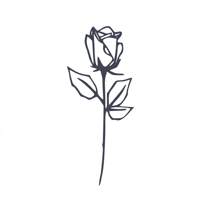 Minimal rose temporary tattoo design