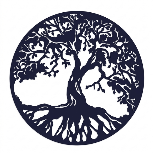 Illustrative tree temporary tattoo design