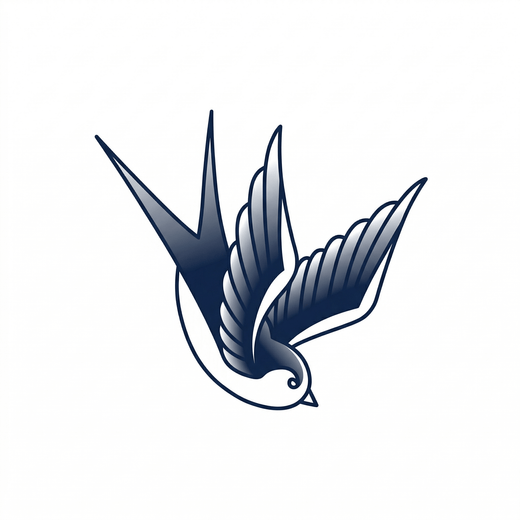 Engraving swallow temporary tattoo design