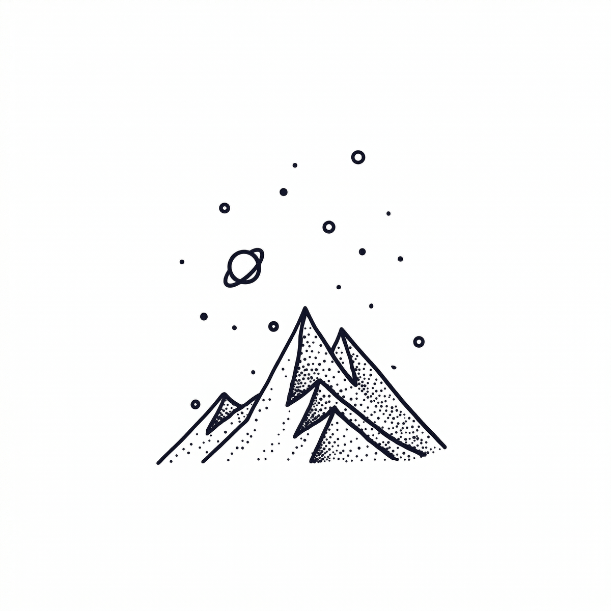 Minimal mountain temporary tattoo design