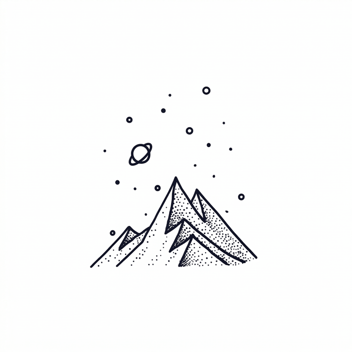 Minimal mountain temporary tattoo design