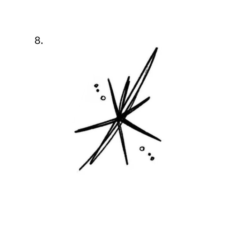 Engraving star temporary tattoo design