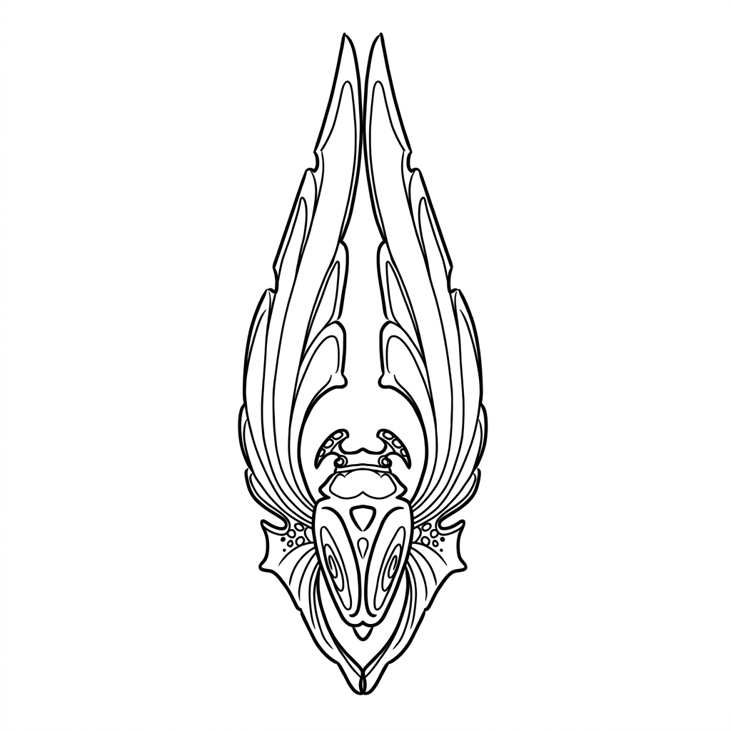 Geometric beetle temporary tattoo design