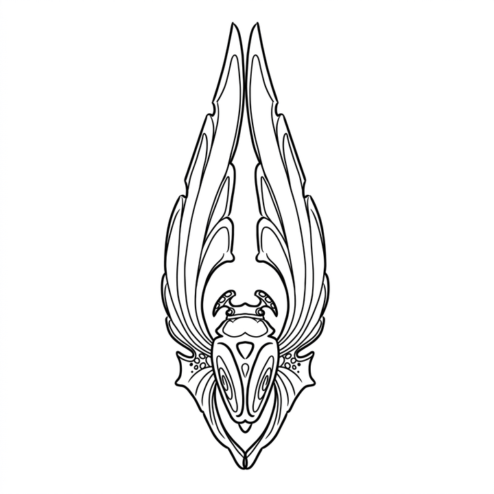 Geometric beetle temporary tattoo design