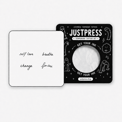 Inner Words Mini Temporary Tattoo Set - JUST PRESS