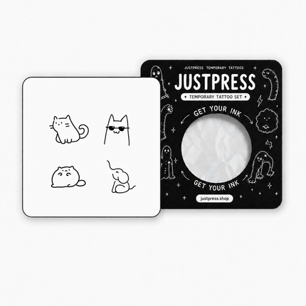 Cool Cat Mini Temporary Tattoo Set - JUST PRESS