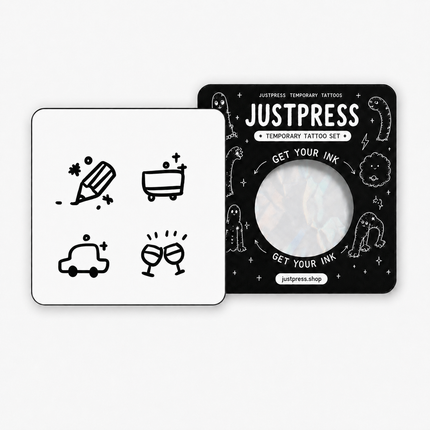 Tiny Life Icons Temporary Tattoo Set