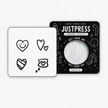 Soft Heart Temporary Tattoo Set