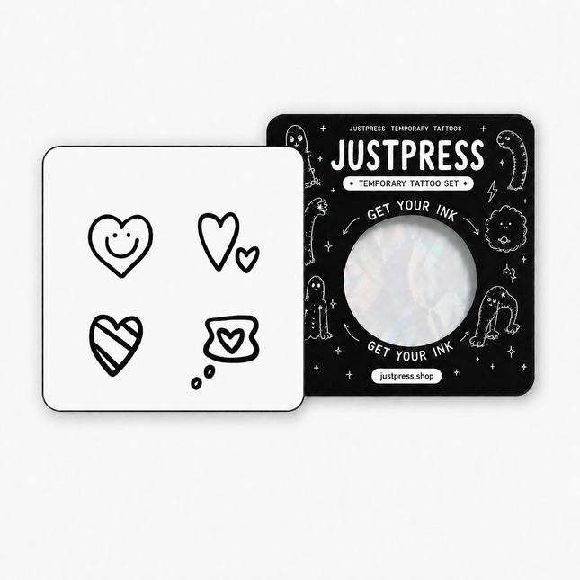 Soft Heart Temporary Tattoo Set
