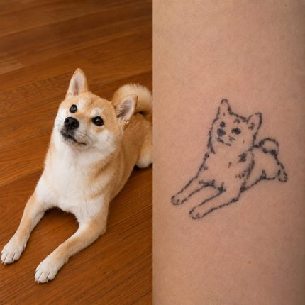 Sketch Pose Style – Custom Pet Photo Temporary Tattoo