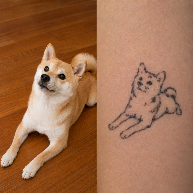 Sketch Pose Style – Custom Pet Photo Temporary Tattoo