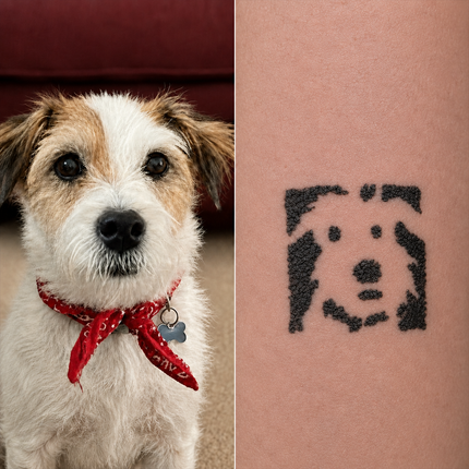 Naive Ink Style – Custom Pet Photo Temporary Tattoo