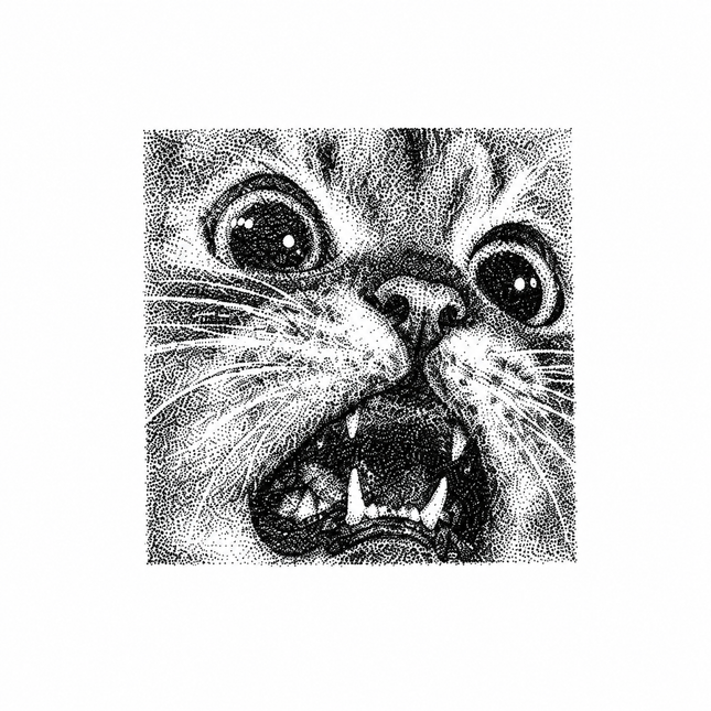 Dotwork Portrait Style – Custom Pet Photo Temporary Tattoo