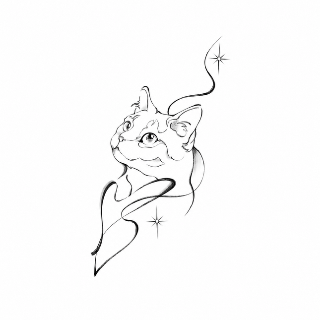Fine Line Style – Custom Pet Photo Temporary Tattoo