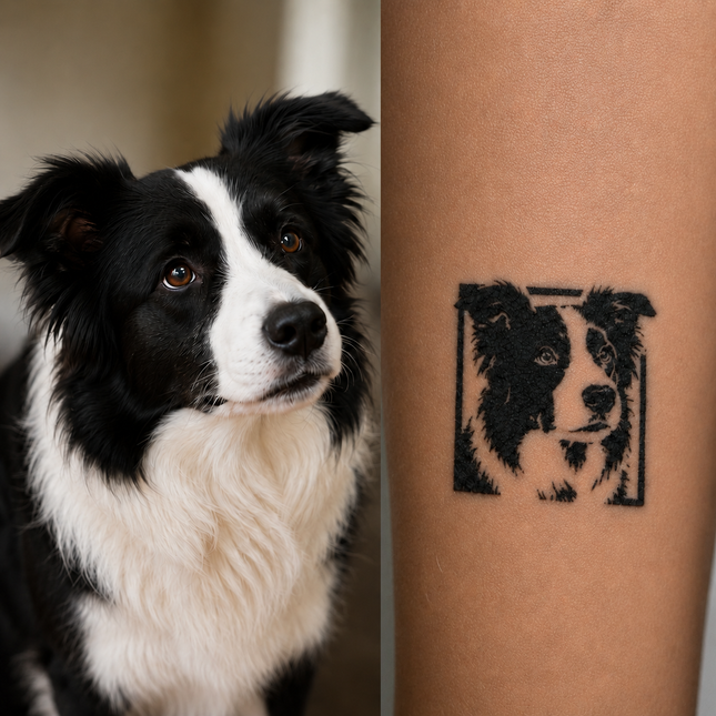 Bold Graphic Style – Custom Pet Photo Temporary Tattoo