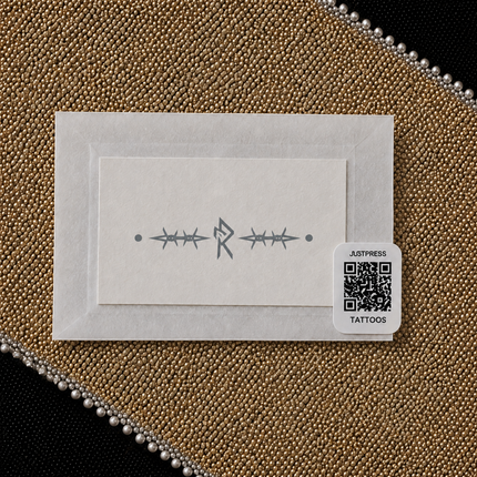 Barbed Rune Chain Temporary Tattoo
