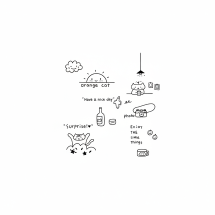 Orange Cat Vol.2: Daily Joys • Custom Temporary Tattoo - JUST PRESS